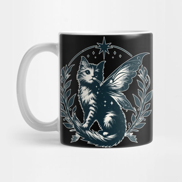 Retro Vintage Magical Fairy Cat by TomFrontierArt